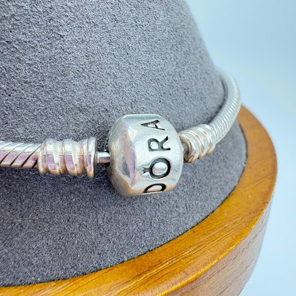 VTG Pandora ALE Serpentine Link Slide Charm Chain Bracelet Size 9" Length - Picture 7 of 12